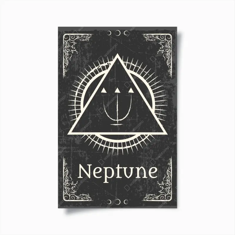 Poster alchemisches symbol Neptun