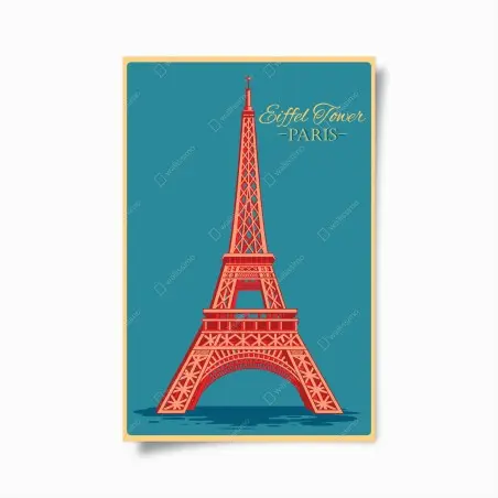 Poster vintage Eiffelturm kunst — Paris – Pixers®