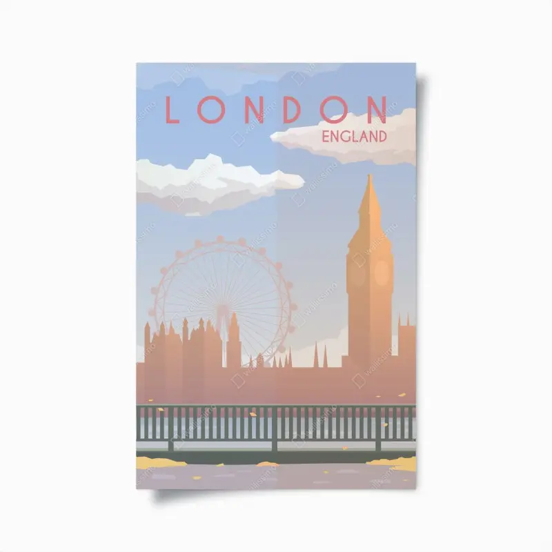 Poster London skyline in pastellfarben