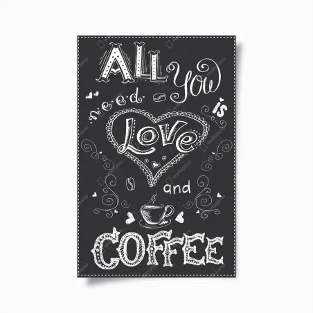 Poster alles was du brauchst ist liebe und kaffee – Pixers®