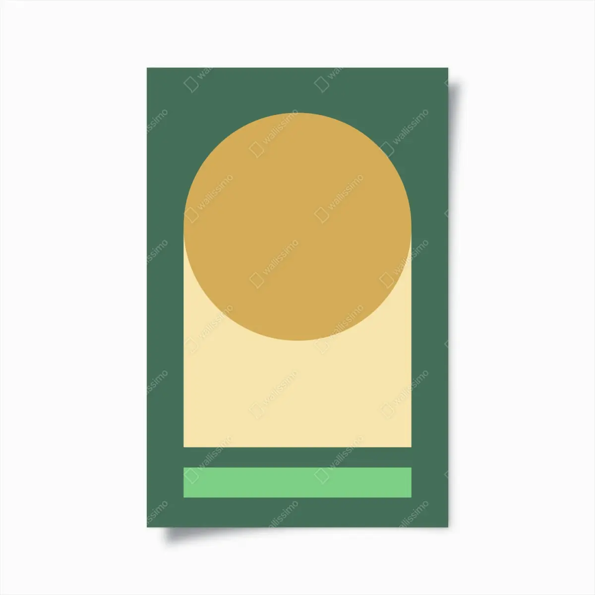 Poster goldene sonne über geometrischem block – Pixers®