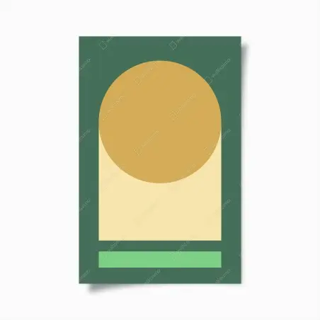 Poster goldene sonne über geometrischem block – Pixers®