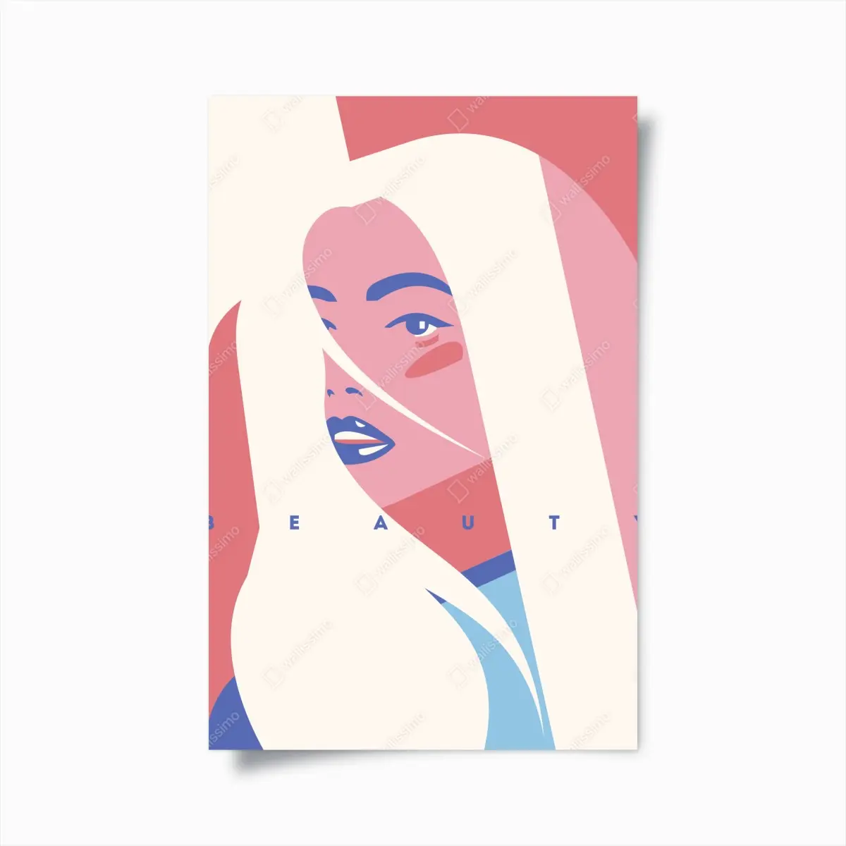 Poster pastell pop-art porträt der schönheit – Pixers®