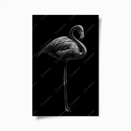 Poster graustufen-flamingo-silhouette – Pixers®