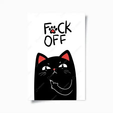 Poster freche schwarze katze mit attitude – Pixers®