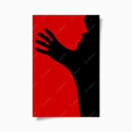 Poster kräftige rot-schwarze silhouette – Pixers®