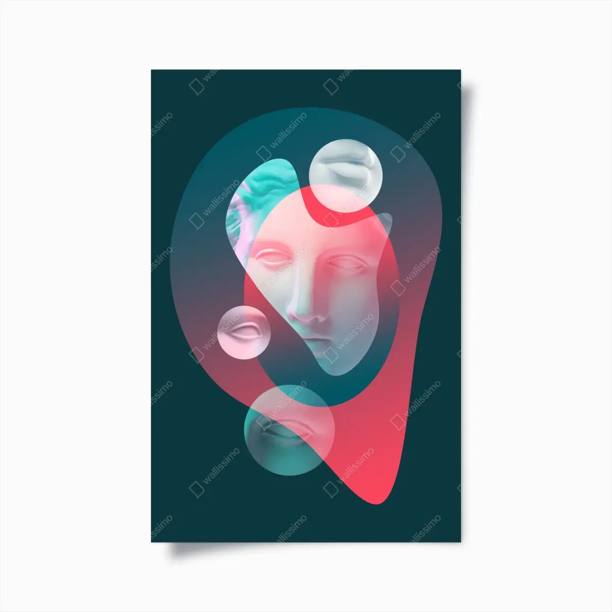 Poster surreales klassisches gesicht im duoton – Pixers®