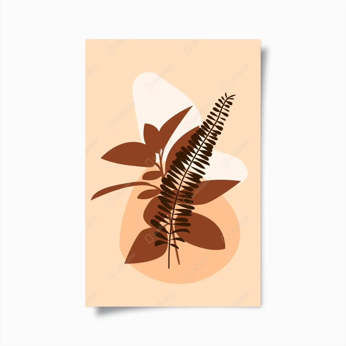 Poster erdige abstrakte blätter – Pixers®