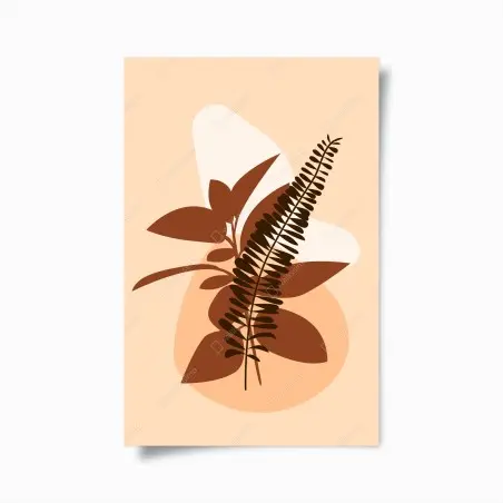 Poster erdige abstrakte blätter – Pixers®