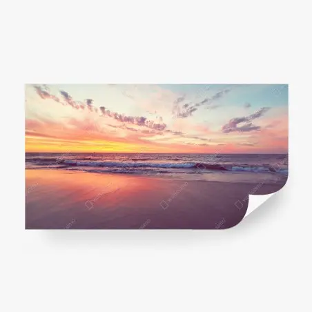 Fototapete pastelliger sonnenuntergang über ruhigem meer – Pixers®