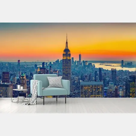 Fototapete sonnenuntergang über New York – Pixers®