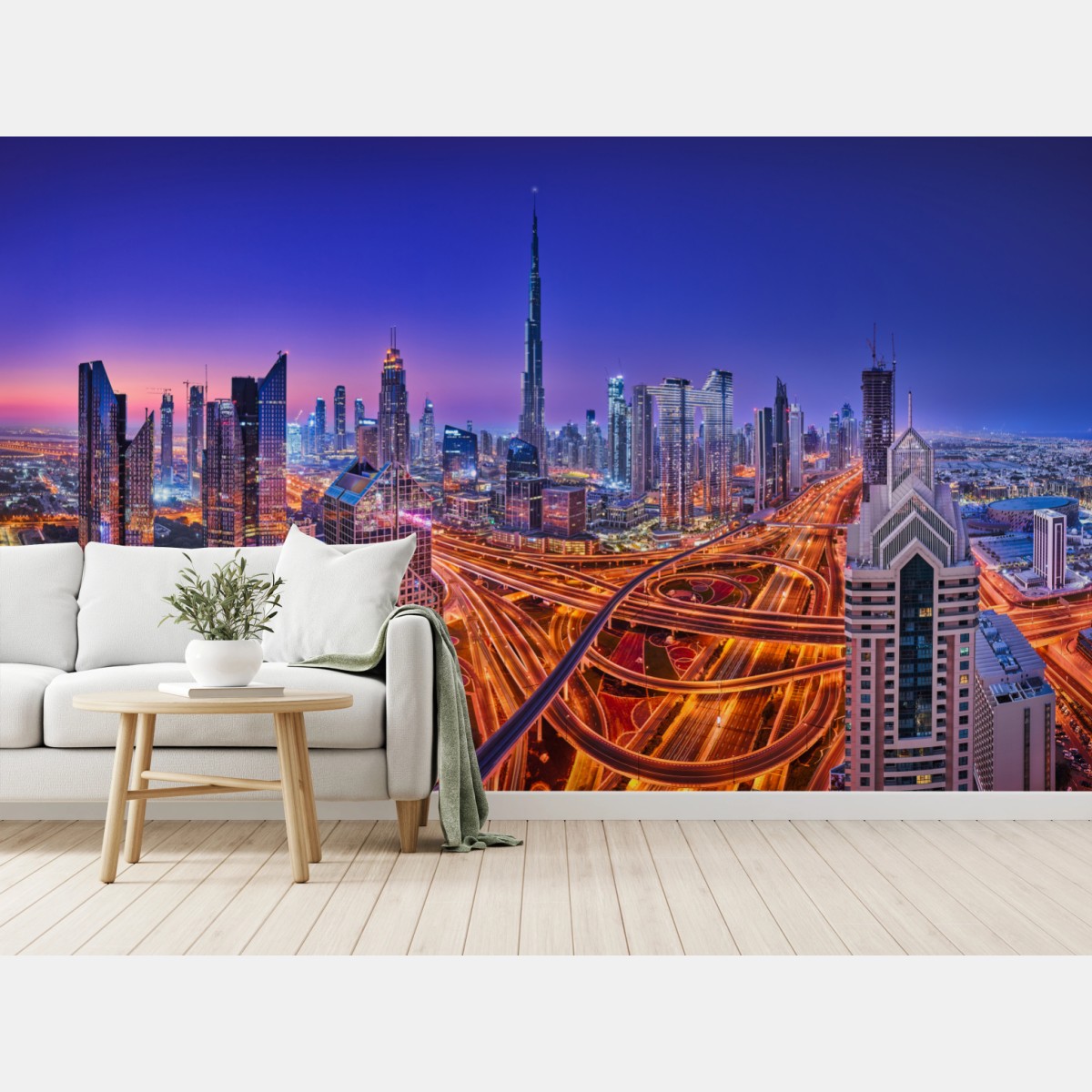 Fototapete Dubai panorama bei dämmerung – Pixers®