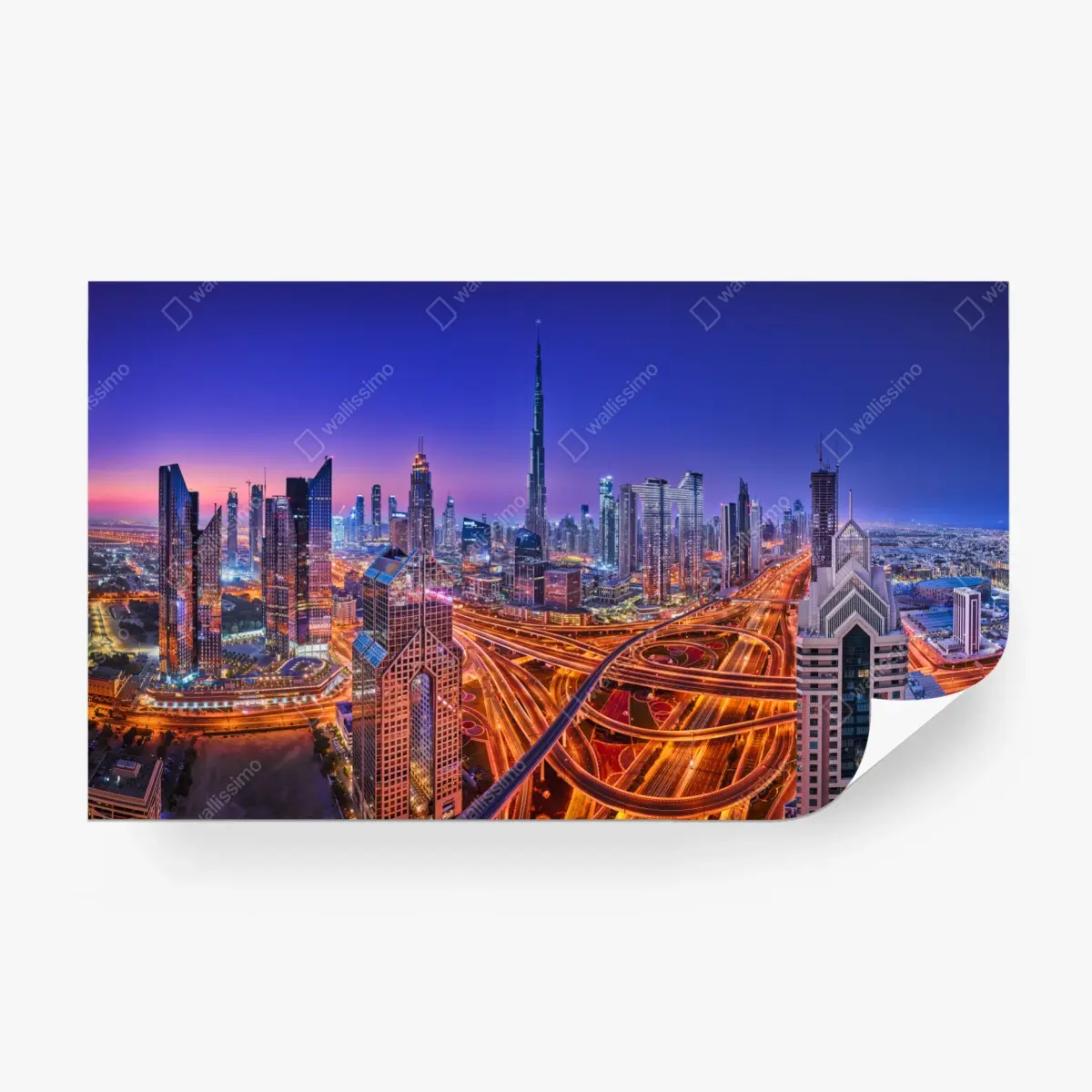 Fototapete Dubai panorama bei dämmerung – Pixers®