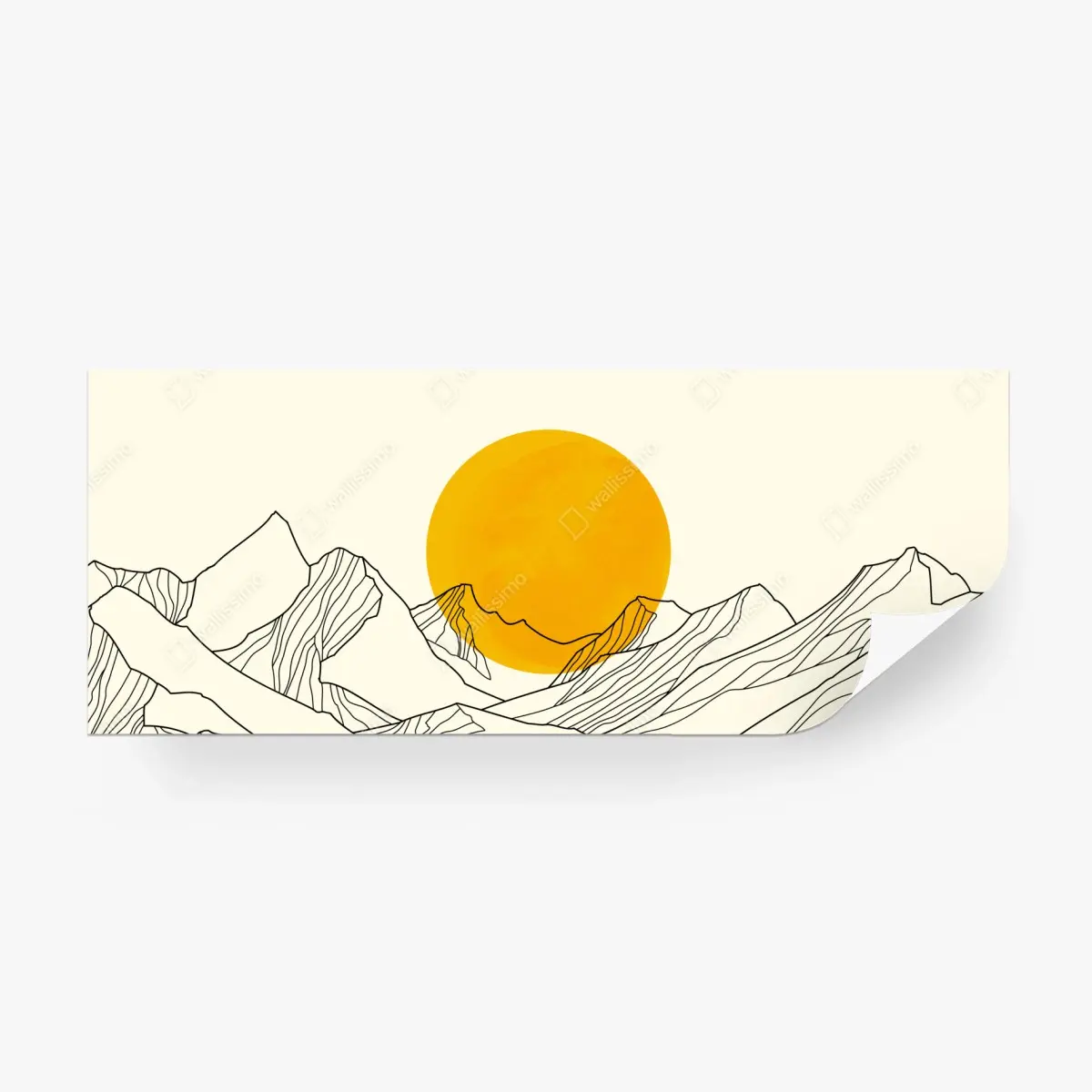 Fototapete goldene sonne über minimalistischen bergen – Pixers®