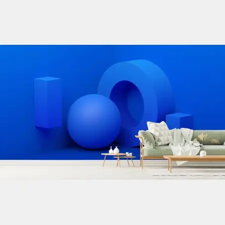 Fototapete blaue geometrische 3d-komposition – Pixers®