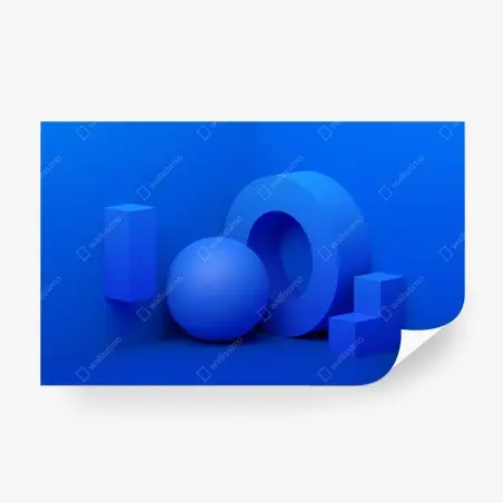 Fototapete blaue geometrische 3d-komposition – Pixers®