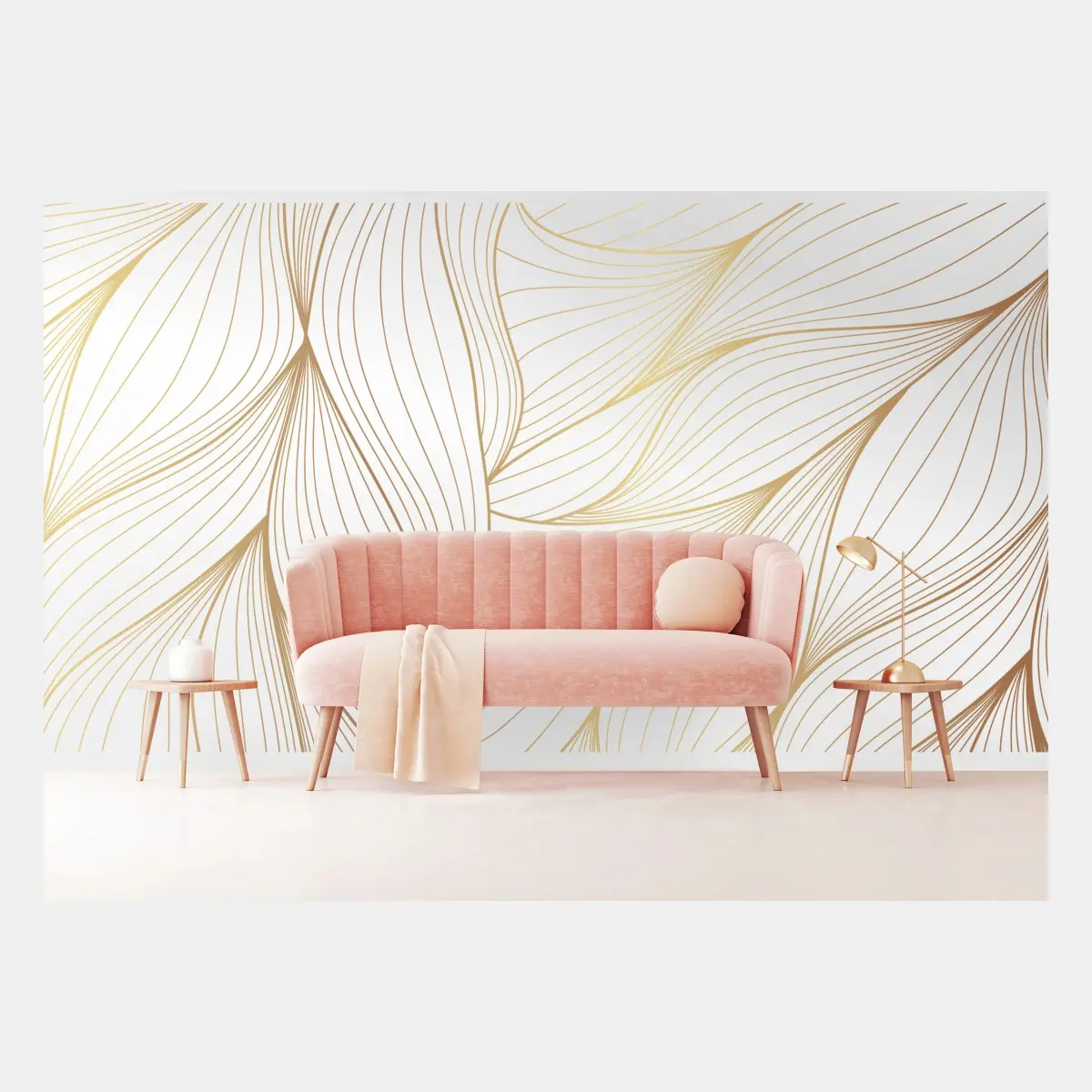 Fototapete goldene fließende linien abstraktes design – Pixers®