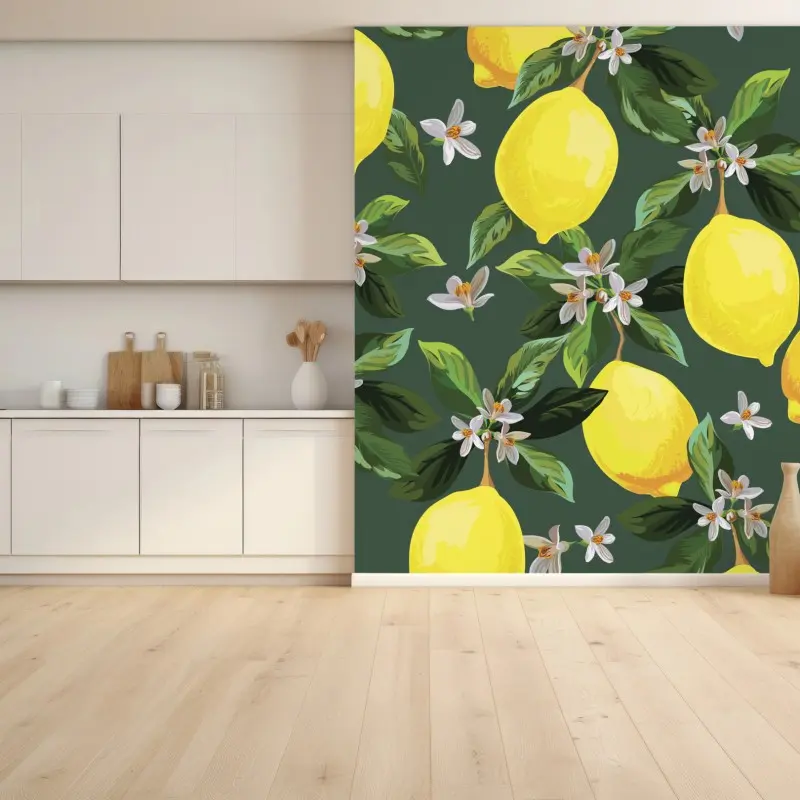 Fototapete botanisches zitronenmuster