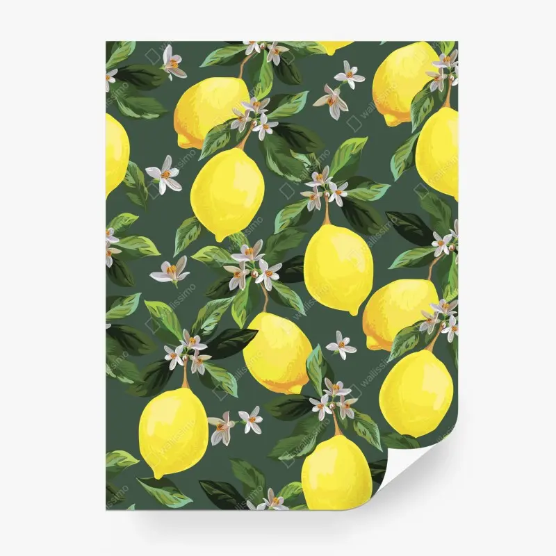 Fototapete botanisches zitronenmuster