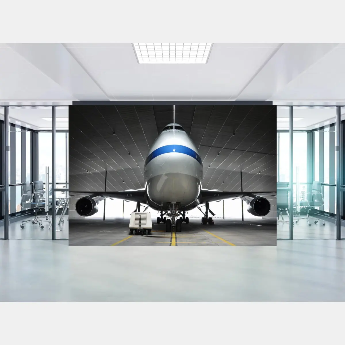 Fototapete frachter im hangar - frontansicht des jets – Pixers®
