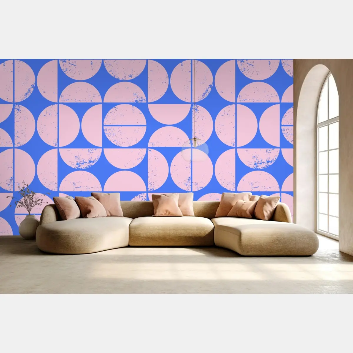 Fototapete pastell geometrisches kreismuster – Pixers®