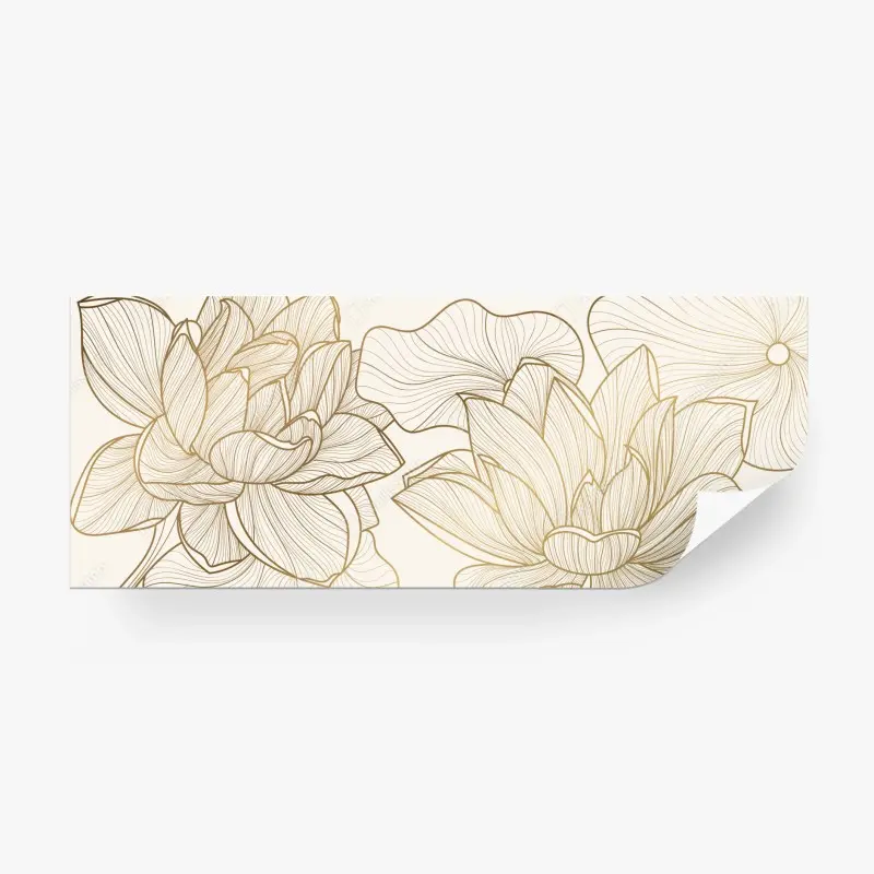 Fototapete elegante goldene linien blumenillustration