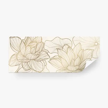 Fototapete elegante goldene linien blumenillustration – Pixers®