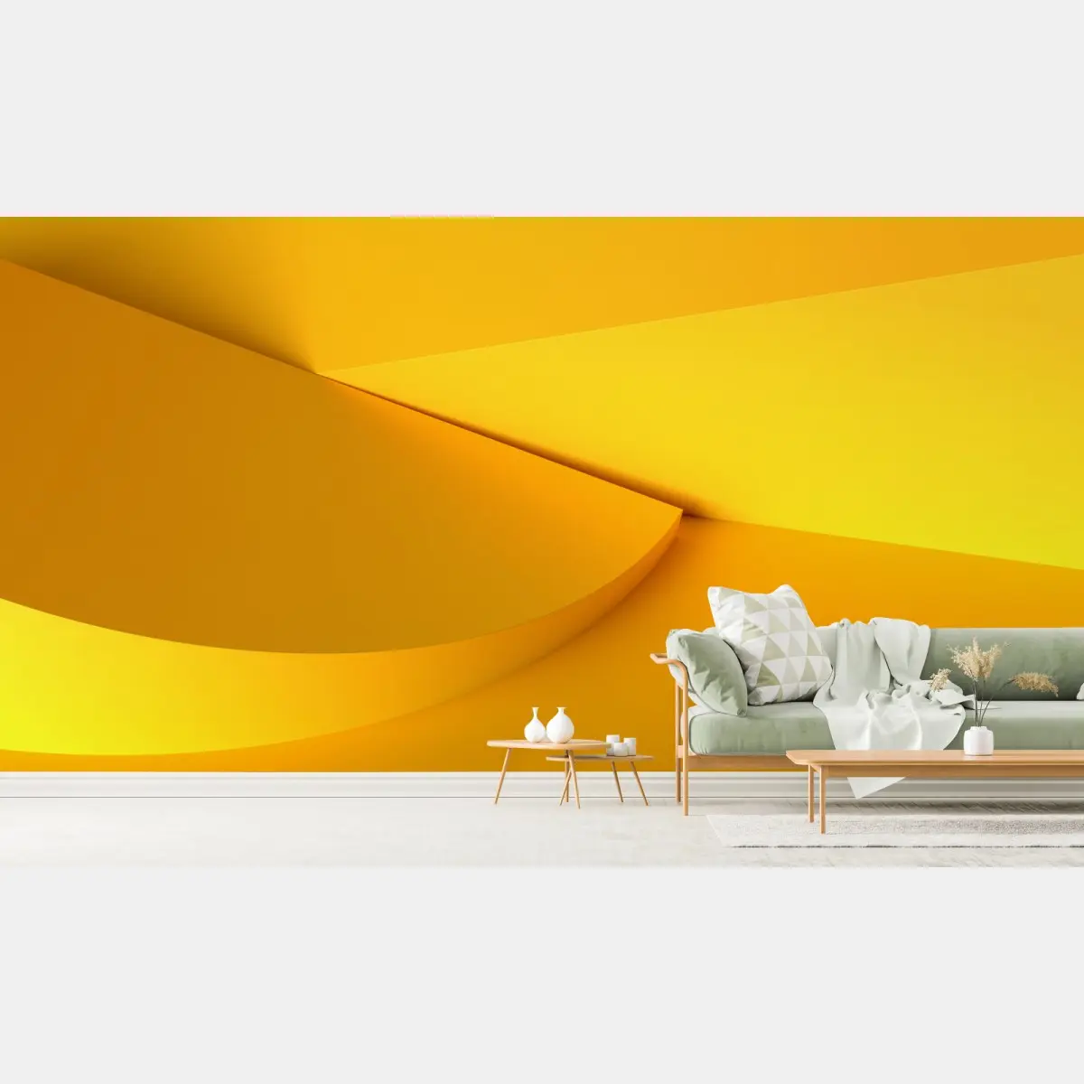 Fototapete gelbe geometrische abstraktion 3d – Pixers®
