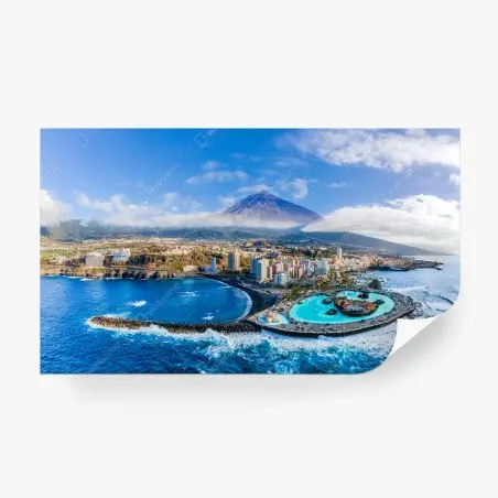 Fototapete luftpanorama der küste von Teneriffa mit dem Mount Teide – Pixers®