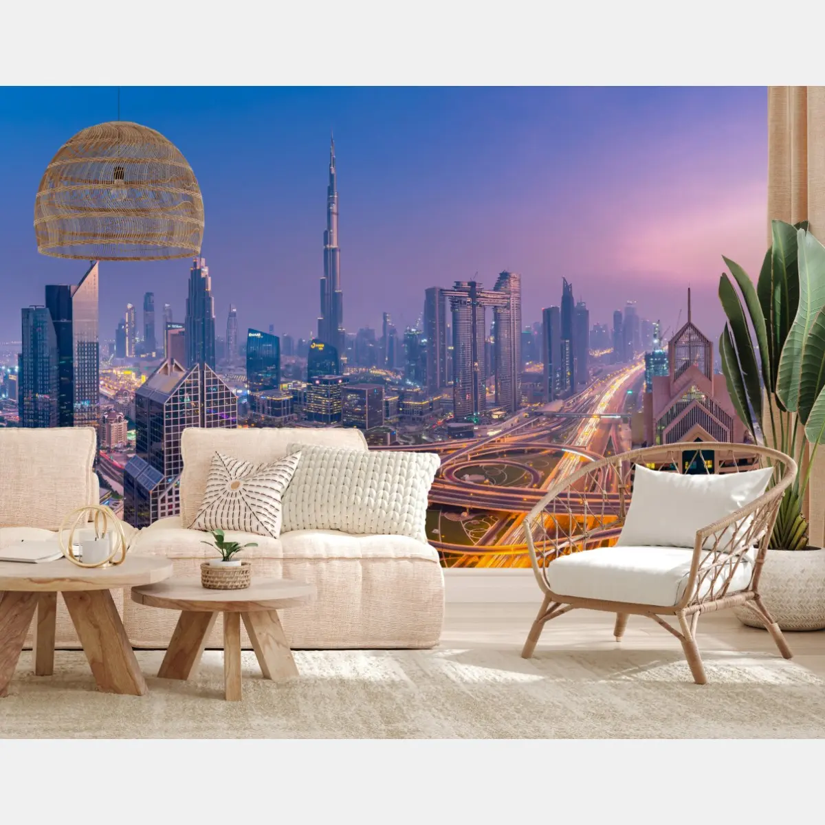 Fototapete panoramablick auf Dubai bei dämmerung – Pixers®