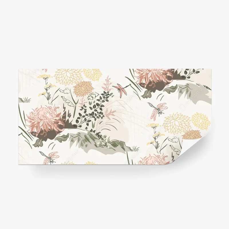 Fototapete zartes pastell-blumenmuster