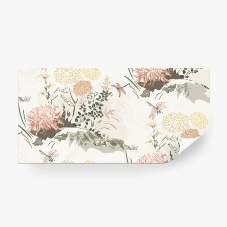 Fototapete zartes pastell-blumenmuster – Pixers®