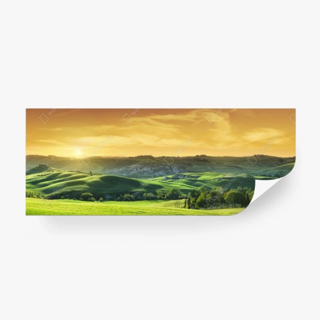 Fototapete Toskana hügel im sonnenuntergang – Pixers®