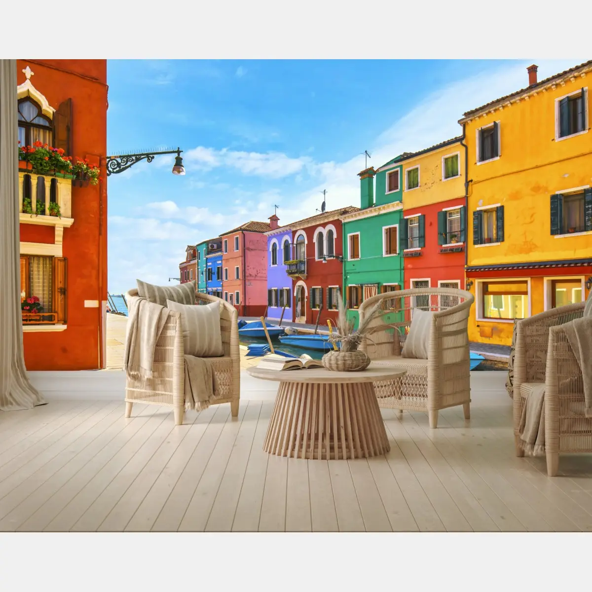 Fototapete bunte kanalhäuser von Burano – Pixers®
