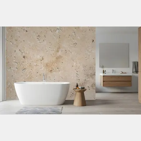 Fototapete beige travertin steinstruktur – Pixers®