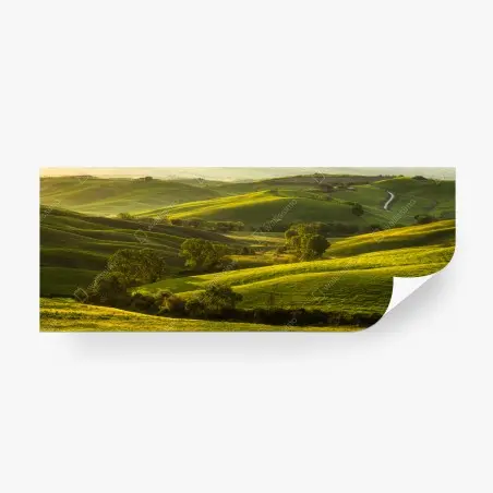 Fototapete sonnenbeschienene grüne hügel – Pixers®