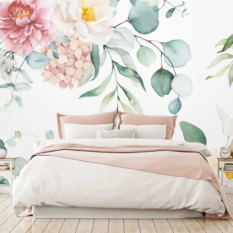 Fototapete zarter aquarellblumenstrauß