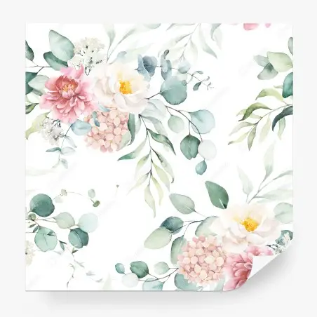 Fototapete zarter aquarellblumenstrauß – Pixers®