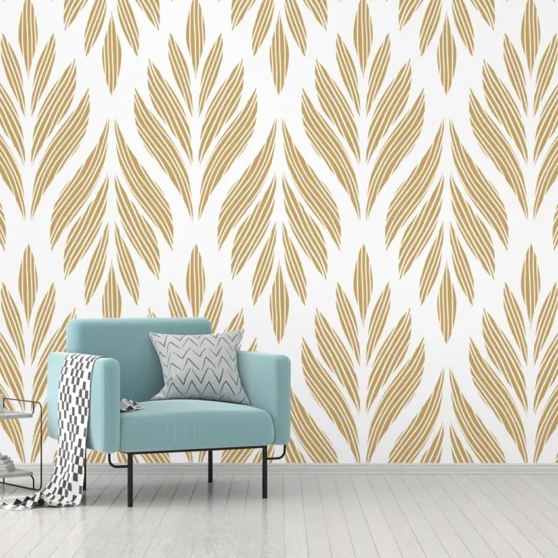 Fototapete goldenes blattmuster nahtloses design