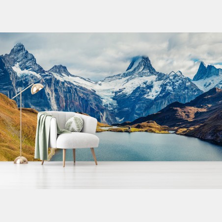 Fototapete morgendliche aussicht am Bachalpsee, Schweizer Alpen – Pixers®