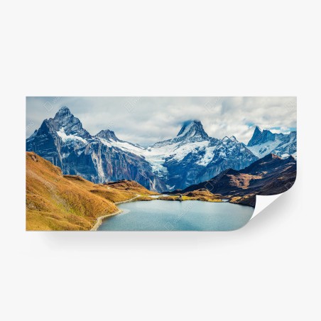 Fototapete morgendliche aussicht am Bachalpsee, Schweizer Alpen – Pixers®