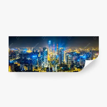 Fototapete nachtpanorama skyline Guangzhou – Pixers®