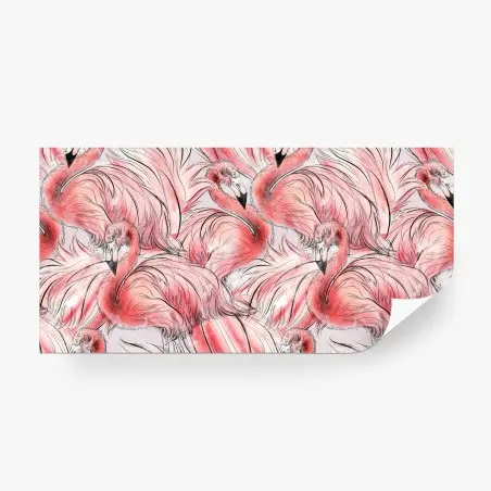 Fototapete aquarell flamingo nahtloses muster – Pixers®