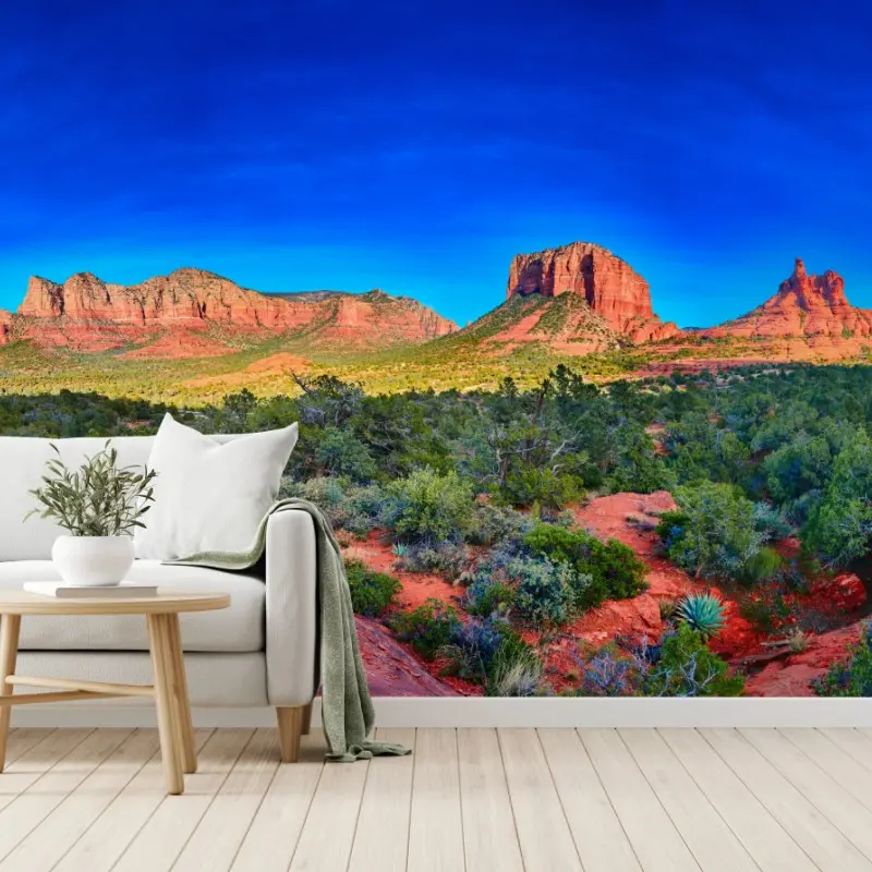 Fototapete panoramablick auf Bell Rock und Courthouse Butte, Sedona