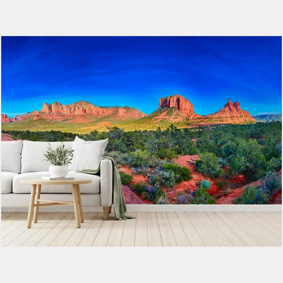 Fototapete panoramablick auf Bell Rock und Courthouse Butte, Sedona – Pixers®