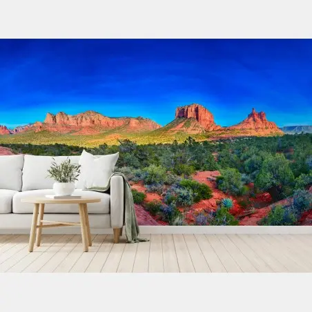 Fototapete panoramablick auf Bell Rock und Courthouse Butte, Sedona – Pixers®