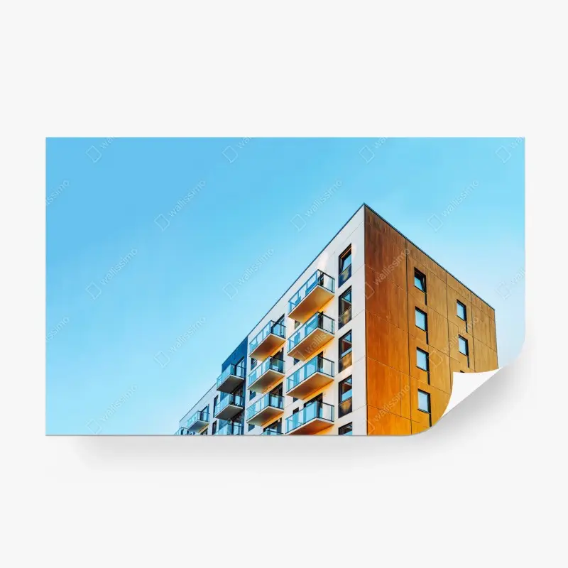 Fototapete modernes wohngebäude mit balkonen