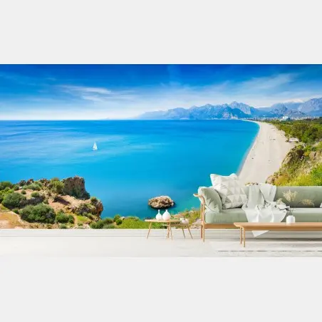 Fototapete panoramastrand Konyaalti in Antalya – Pixers®