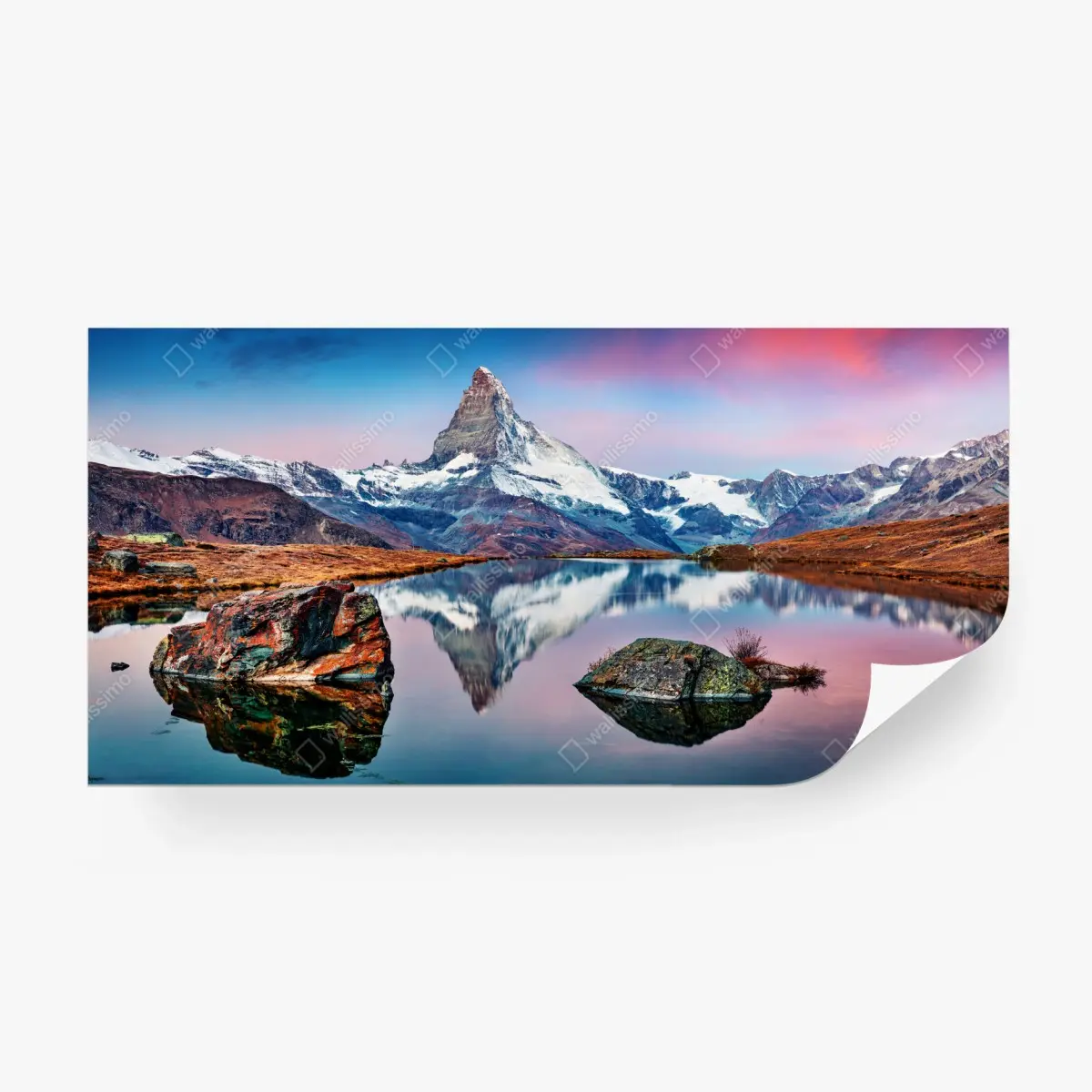 Fototapete spiegelung am Matterhorn bei sonnenaufgang – Pixers®