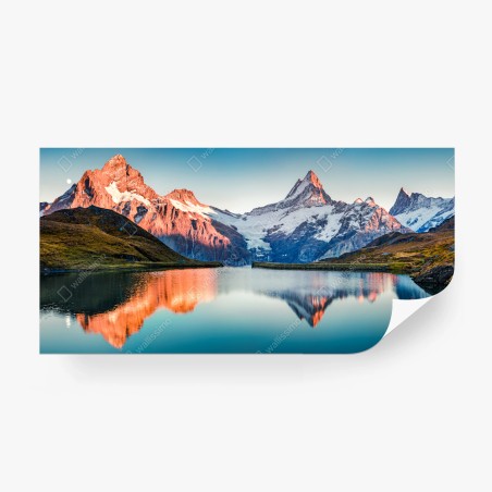 Fototapete sonnenuntergangsreflexionen am Bachalpsee, Schweiz – Pixers®